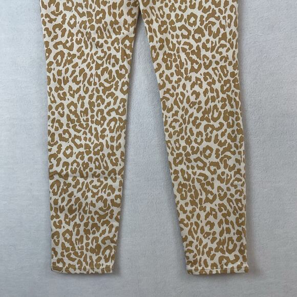 J Crew Jeans Pants Womens Size 28 Leopard Animal 10” High Rise Toothpick NEW - Picture 6 of 16